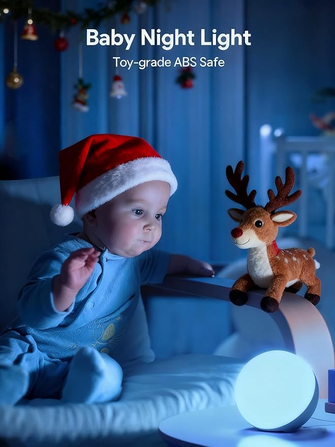 Hifree Touch Lamp, Multicolor Night Light for Kids, Small LED Table Lamp for Bedroom, Dimmable Bedside Lamp with Warm & White Light