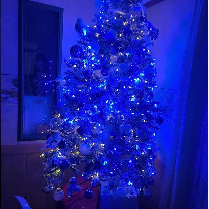 170Ft 500LED Blue Christmas Lights Plug in,Waterproof Christmas Tree Lights,8 Modes String Lights Indoor Outdoor for Halloween Tree Party Bedroom Garden Decor