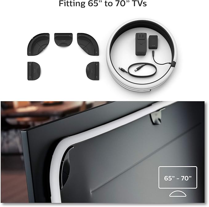 Philips Hue Play Gradient 65" Smart TV Light Strip, Flowing Color-Changing LED Strip Lights, Multicolour TV Backlight Sync with Music and Gaming, Requires Bridge & Sync Box, Control with App and Voice