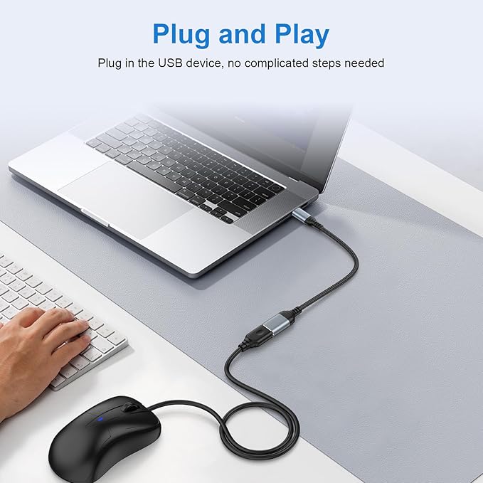USB C to USB 3.0 Adapter, OTG Adapter for Android iPhone 16e/16/16 Pro/16 Pro Max/16 Plus/15/15 Pro/15 Pro Max/15 Plus, Type C Male to USB Female OTG Cable for Samsung Galaxy S25, MacBook Pro, Camera
