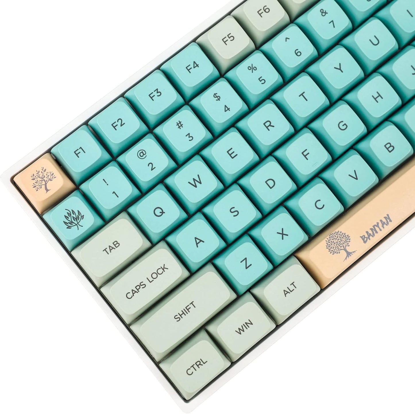 YMDK Banyan Keycaps 126 Key Dye Sub ZDA PBT Keycap, Similar to XDA for MX Keyboard 104 87 GK61 96 84