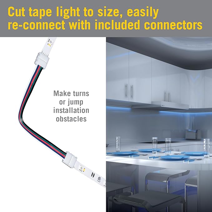 Armacost Lighting 423500 RibbonFlex Home 16ft. RGB+W Smart LED Tape Light Kit, Multi-Color and White