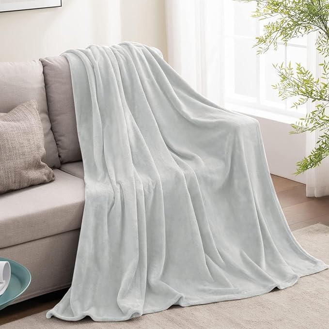 BEDELITE Fleece Blanket Twin Size Dove Gray Throw Blankets for Couch & Bed, 300GSM Luxury Plush Cozy Fuzzy Blanket 60x80 inches, Super Soft Warm Lightweight Throw Blanket for Travel Camping