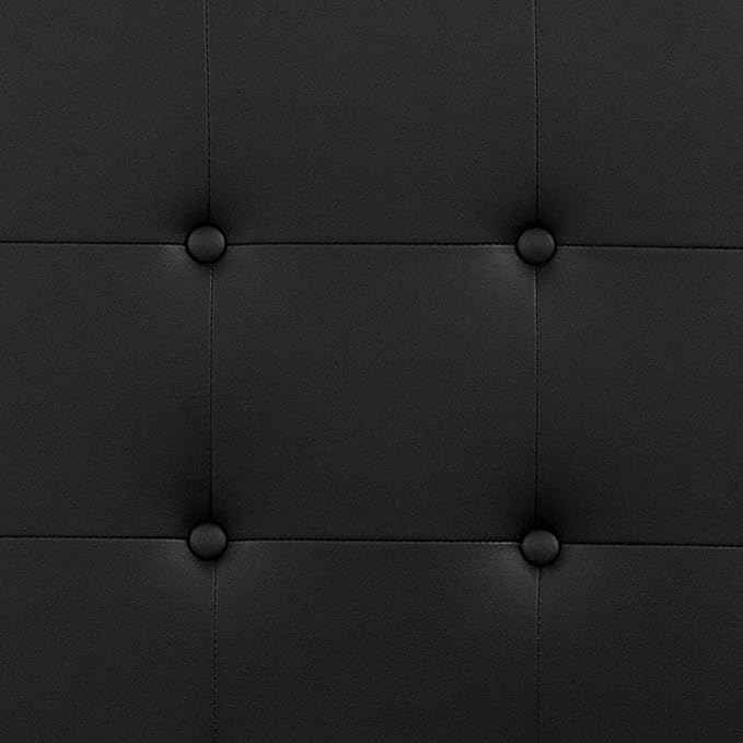 Flash Furniture Lennox Tufted Upholstered Headboard for Queen Size Bed, Contemporary Vinyl Tufted Headboard with Adjustable Height, Black