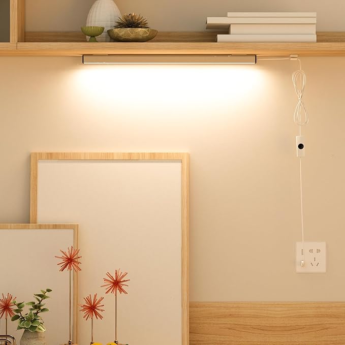 Led Under Cabinet Light, 12 Inch Led Light Bar, Warm White 3000K, Plug in Undercabinet Led Lighting, Lightweight USB Light Strip, Under Counter Lights for Kitchen/Room/Shelf/Desk/Showcase-UNO-UT