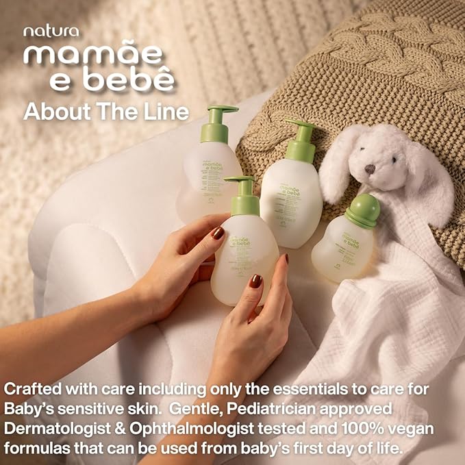 natura - Mamãe e Bebê Shampoo Refill - 100% Vegan - Safe & Gentle Formula - 98.4% Natural Origin - All Skin Types - Cruelty Free - Brazilian Baby Beauty - Baby Essentials - 6.7 fl oz (200ml)