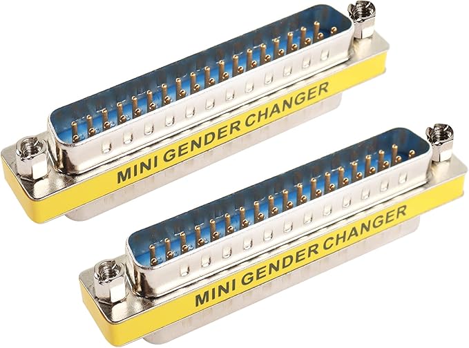 MEIRIYFA DB37 37 Pin Gender Changer D-SUB 37Pin Male to Male Coupler Serial Cable Gender Changer VGA Adapter Connector-2PCS (Male)