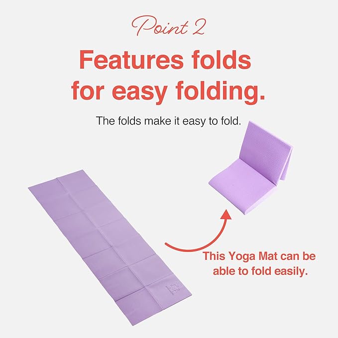Folding Yoga Travel Pilates Mat Foldable Easy to Carry to Class Beach Park Tear resistant Travel Picnics 4mm Thick 9 Colors