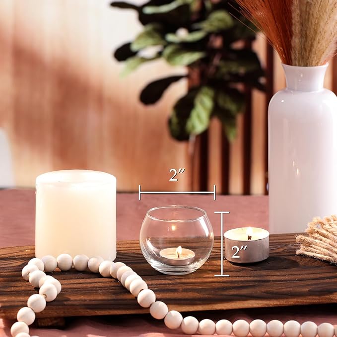 LAMORGIFT 24 Pcs Clear Tealight Candle Holders - Bulk, Cute Small Vases for Wedding/Engagement/Bridal Shower Parties, Table Centerpieces, Home Decor