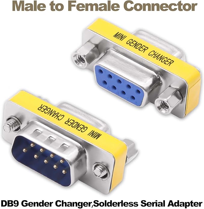 DB9 Gender Changer Solderless Connector Male to Female Adapter Mini RS232 D-SUB 9 Pin Serial Cable Coupler-4pcs