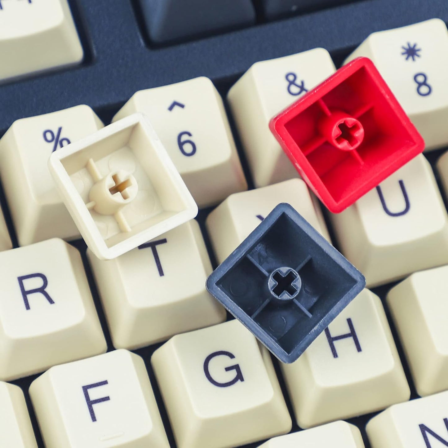 YMDK Dye Sub Carbon 96 84 ANSI ISO Keycaps - OEM Profile Thick PBT Mac Keycap Set for MX Keyboards
