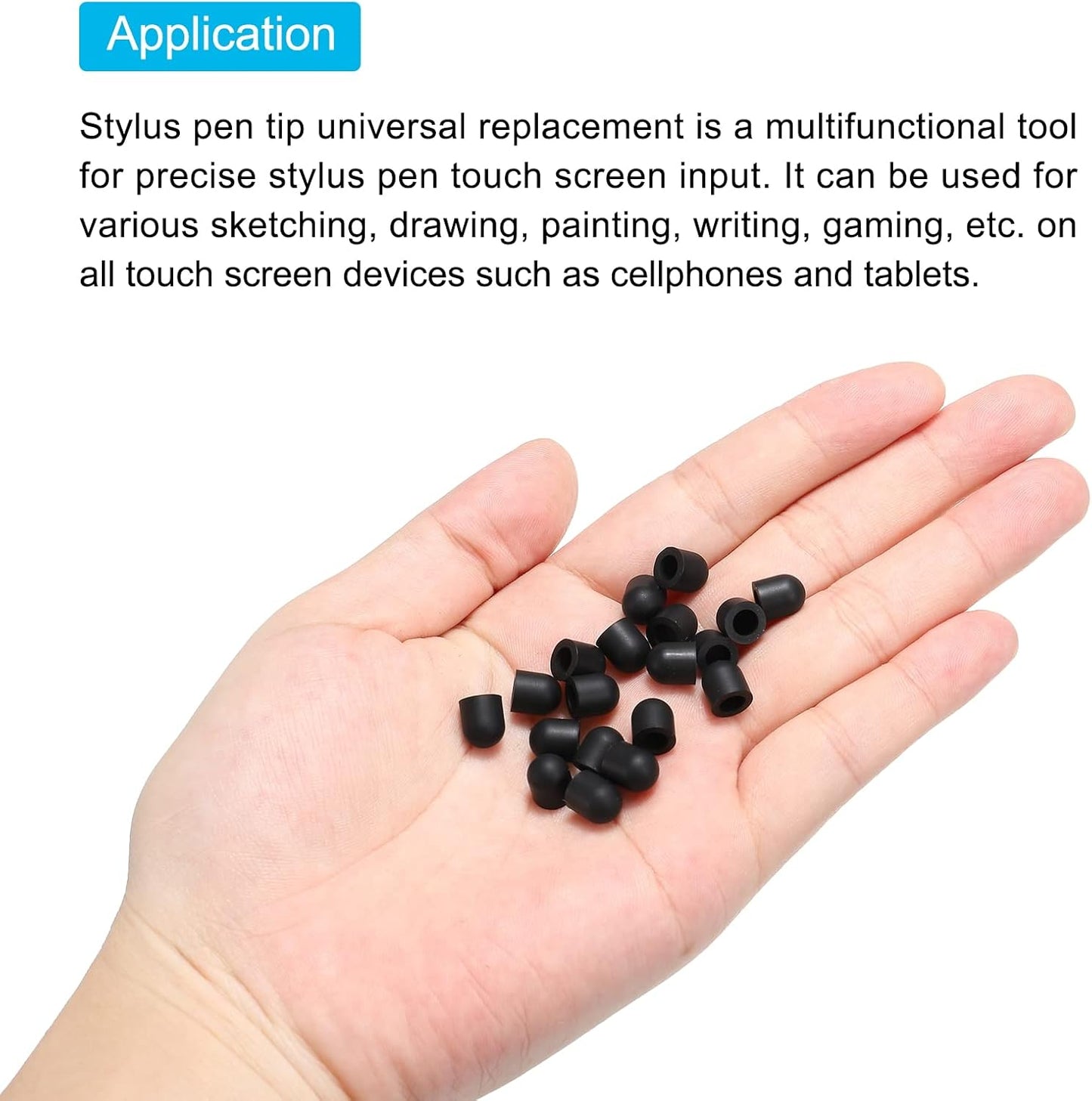 MECCANIXITY 30pcs 6.5mm Stylus Pen Fine Tips, Conductive Rubber Capacitive Touch Screen Universal Replacement