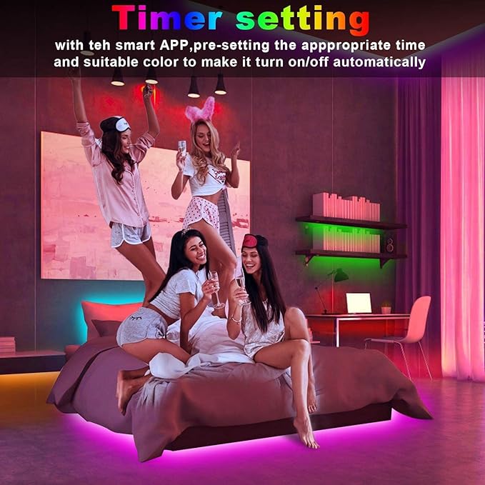 130ft Led Lights for Bedroom, APP Control Music Sync Color Changing Led Lights, Led Strip Lights with Remote for Room, Kitchen Party,Home Decoration