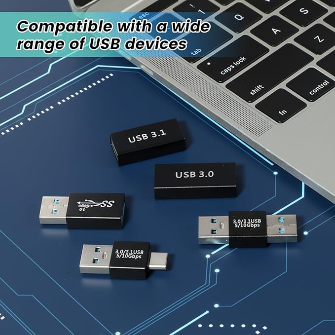 USB-3.0-Type C Converter 4 Kinds of USB 3.0 apters kit USB 3.0 Female to Male and Male to Males and Female-Female Connector Extension Coupler Connector converts High Speed Convert (5 Pack)