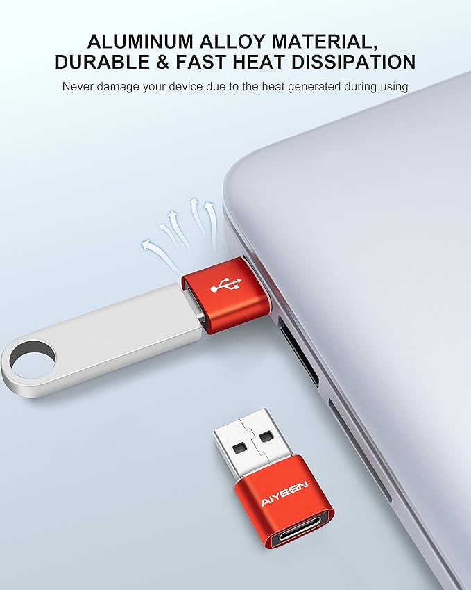 Upgraded USB C Female to USB A Male Adapter,Type C to USB A Charger Cable Converter for Apple iWatch 7 AirPods,MacBook,iPhone 12 13 14 15 Series,iPad mini 6,Samsung Galaxy S20 S21 S22 (6Pack Mix)