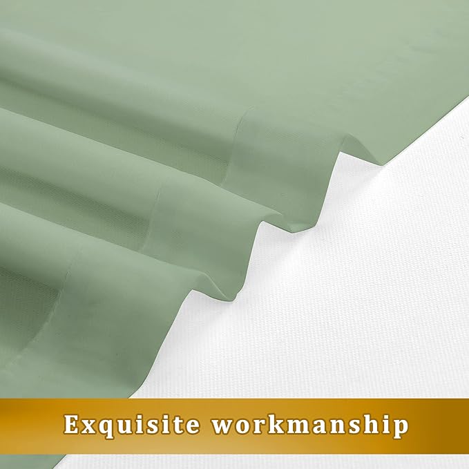 Aiyufeng Sage Green Sheer Curtains, 36 Inch Long, 2 Panels - Kitchen & Bathroom Cafe Curtains, Rod Pocket, 40" W x 36" L