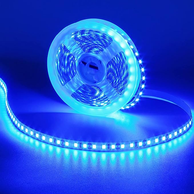 12V 5M/16.4ft LED Strip Light Blue 600LEDs Flexible SMD2835 High Brightness No-Waterproof IP20 LED Tape Lights for Bedroom Christmas Party etc(No Power Supply)
