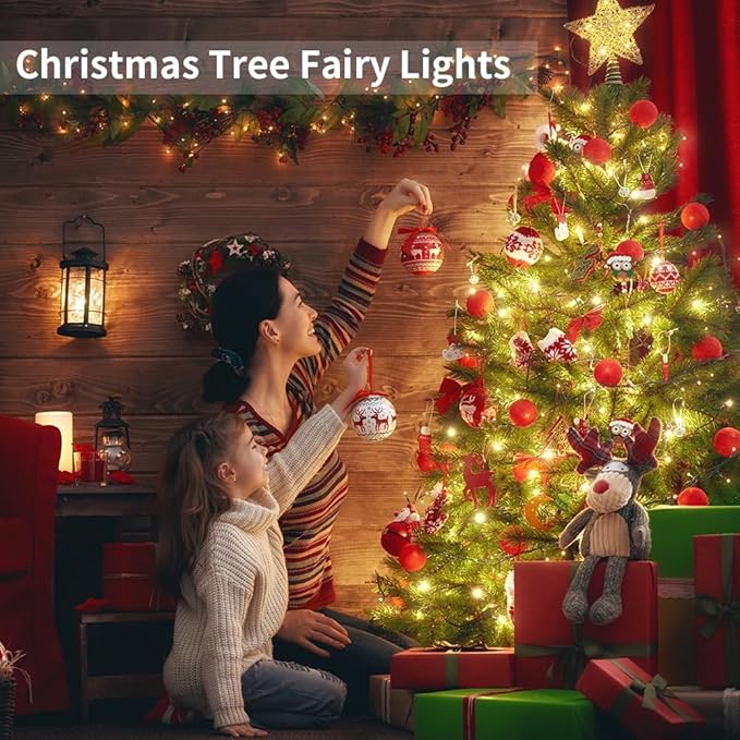 GDEALER 4 Pack 16.4 Feet 50 Led Fairy Lights Battery Operated with Remote Timer Waterproof Silver Wire Twinkle Christmas String Lights Outdoor Indoor 8 Modes for Bedroom Wedding Dorm Decor Warm White