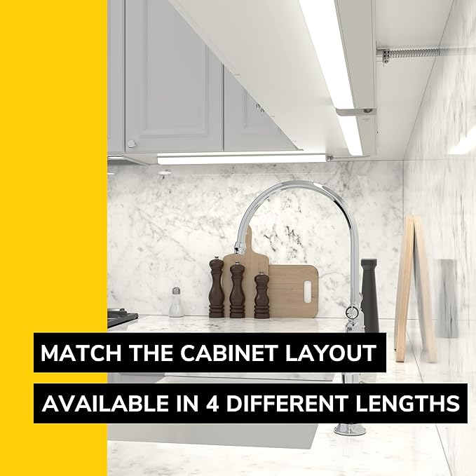 GETINLIGHT 30-inch Hardwired Only LED Under Cabinet Lighting, Daylight White(5000k), Dimmable, Matte White Finished, ETL Listed, IN-0201-14-WH-50