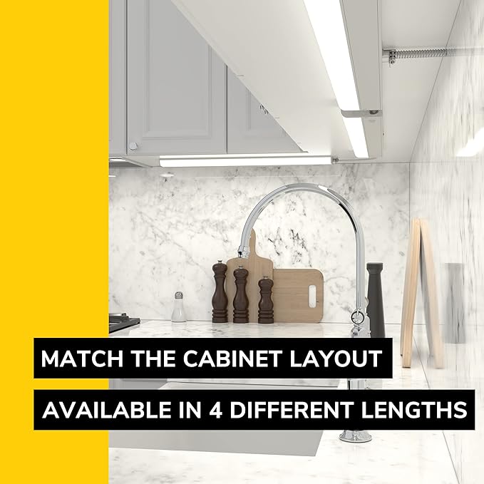 GETINLIGHT 18-inch Hardwired Only LED Under Cabinet Lighting, Daylight White(5000k), Dimmable, Matte White Finished, ETL Listed, IN-0201-12-WH-50