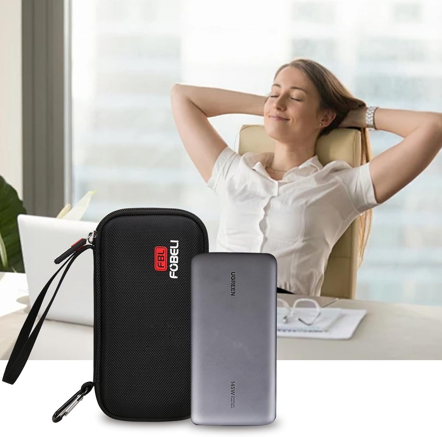 FBLFOBELI Hard Case Replacement for UGREEN 145W Power Bank 25000mAh, Case Only for UGREEN 100W 20000mAh Power Bank