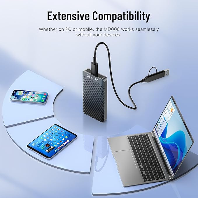 2TB External Hard Drive, Up to 2100MB/s, USB 3.2 Gen 2 Portable SSD, External Solid State Drive for Mac, Windows PC, Laptops, Gaming, iPhone — Ideal for File Backup, Content Creators & Videographers