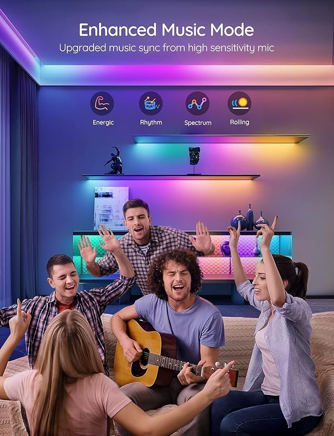 Govee RGBIC Pro LED Strip Lights, 32.8ft Color Changing Smart LED Strips, Works with Alexa and Google, Segmented DIY, Music Sync, WiFi and App Control, LED Lights for Bedroom,Home Decor