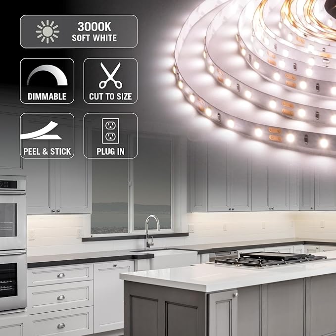 Armacost Lighting 421500 RibbonFlex Soft White LED Tape Light Kit with Remote, 16 ft, 3000k