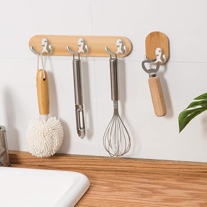 IBosins 20 Pack Heavy Duty Coat Hooks Wall Mounted with 40 Screws Wall Hooks Retro Double Prong Hooks Utility Hooks for Coat, Scarf, Bag, Towel, Key, Cap, Cup, Hat