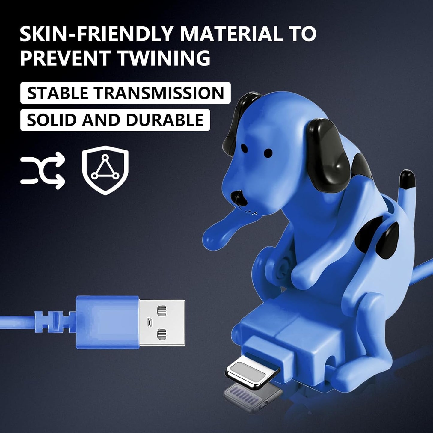 Funny Dog Charging Cable - Portable Stray Dog USB Charger, Dog Toy Smartphone Cable for iPhone Type-C Various Models