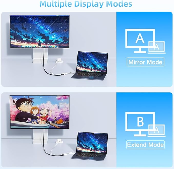 USB-C and Lightning to HDMI Adapter for iPhone ipad to TV [2025 New, MFi Certified],4K@60 Hz Sync Screen Apple Lightning to Digital AV Adapter for MacBook, iPhone16/15,iPad to TV/Projector/Monitor