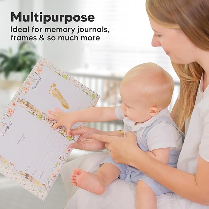 2-Pack Inkless Baby Hand and Footprint Kit - Mess Free Ink Pad for Newborn Keepsake, Dog Nose & Paw Print Kit, Clean Touch Ink Pad for Baby Hand & Footprints, Ideal New Mom Gifts (Gold)