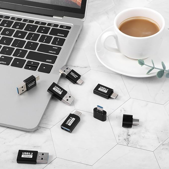 8 Packs USB 3.0/3.1 Male to USB-C Male Adapter, Suitable for Laptop Phone Connected U Disk Keyboard, Fast Data Transfer