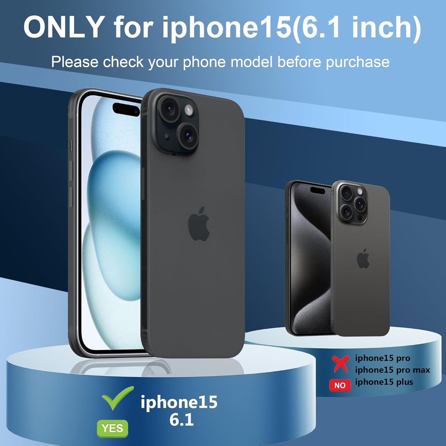 Ezanmull iPhone 15 Waterproof Case, Magnetic with Screen Protector, IP68 Underwater, 15FT Military Dropproof Black