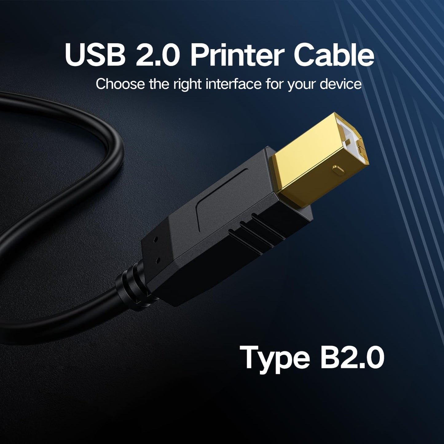 2.0 10 (3 USB Cable - A-Male to B-Male -Printer/Scanner Feet Meters)