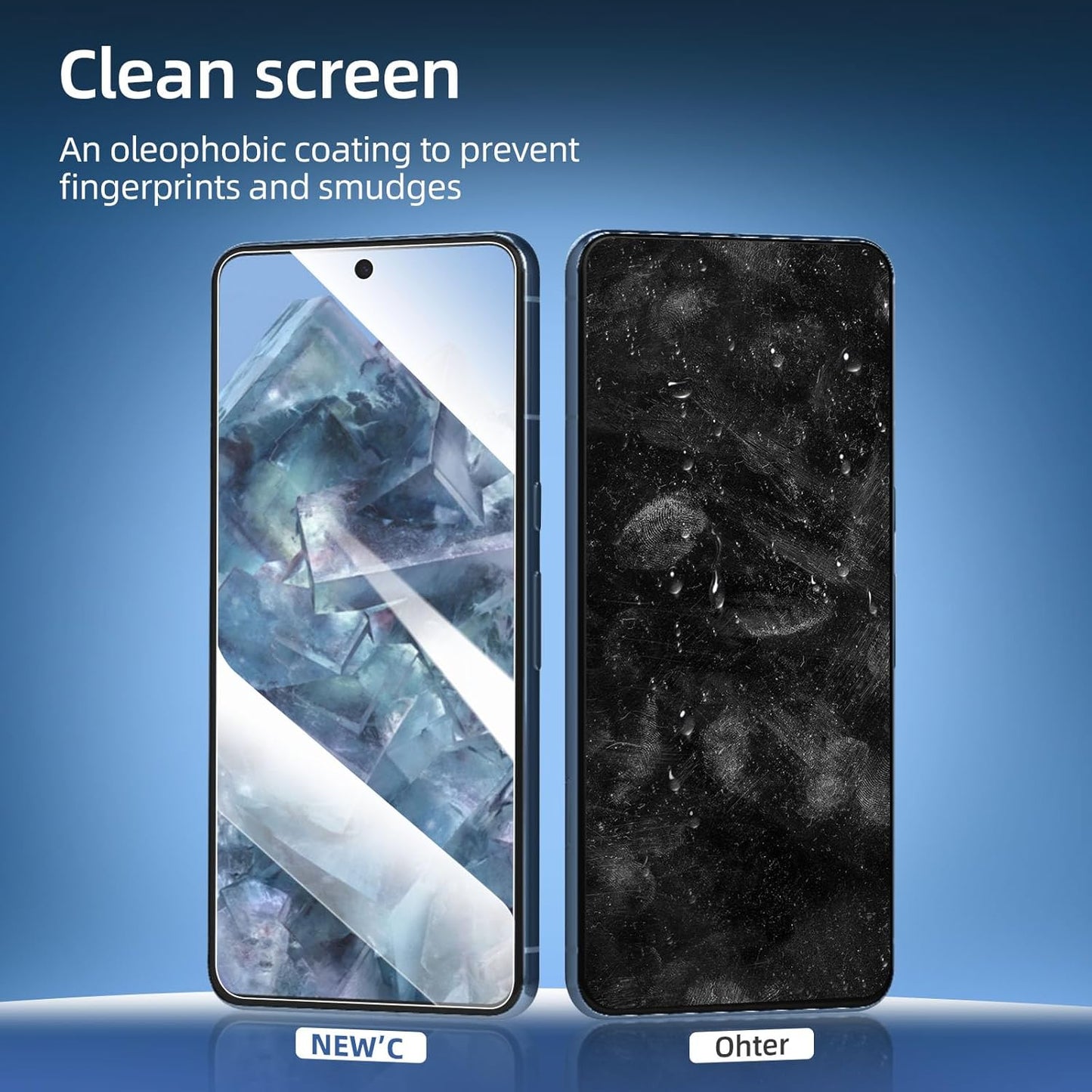 NEW'C Google Pixel 8 Pro Screen Protector - 3 Pack, Tempered Glass, Case Friendly, Scratch-proof, Bubble Free, Ultra