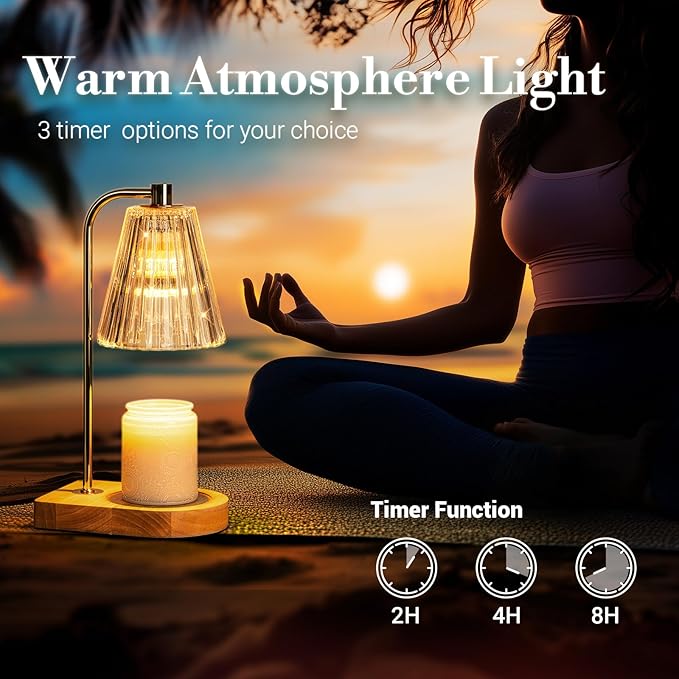 Marycele Candle Warmer Lamp with Timer, Unique Thanksgiving Gifts for Women Girls Sister Teacher with Best Wishes, Wax Melts Warmer for Jar Candles
