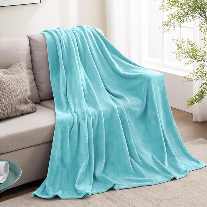 BEDELITE Fleece Blanket Light Blue Throw Blankets for Couch & Bed, Luxury Plush Cozy Fuzzy Blanket 50" x 60", Super Soft Warm Lightweight Throw Blanket for Travel Camping