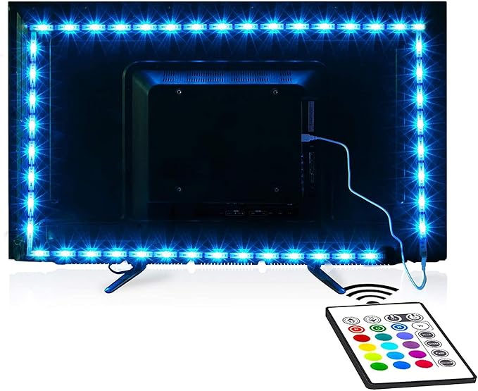 Tv Led Backlight,Maylit 14.3ft Led Strip Lights for 65-75in Tv,USB Powered Tv Lights kit with Remote,RGB Bias Lighting for Room Decor