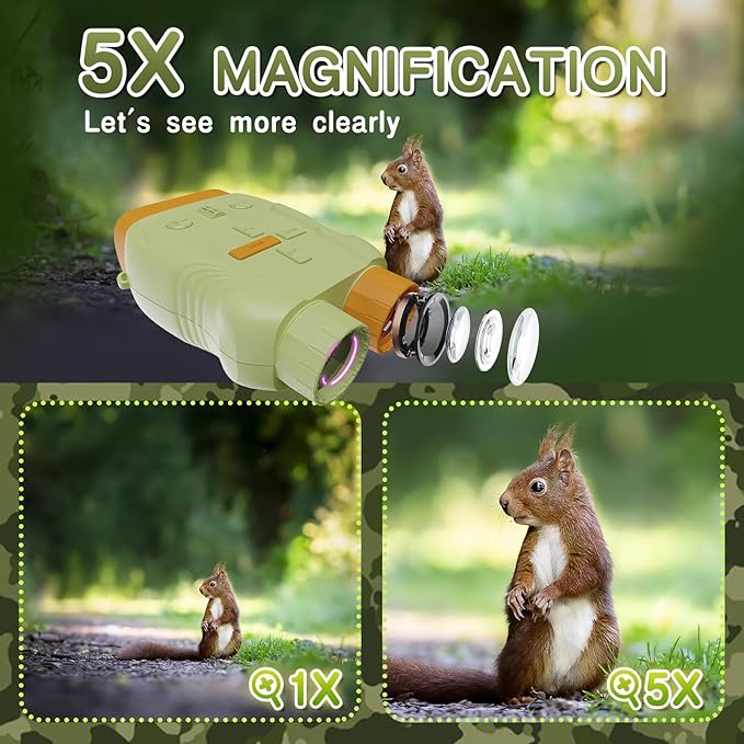 Night Vision Goggles for Kids Gifts with 32GB Card,Birthday Ideas Present 5X Zoom Kids Camera Night Vision Binoculars