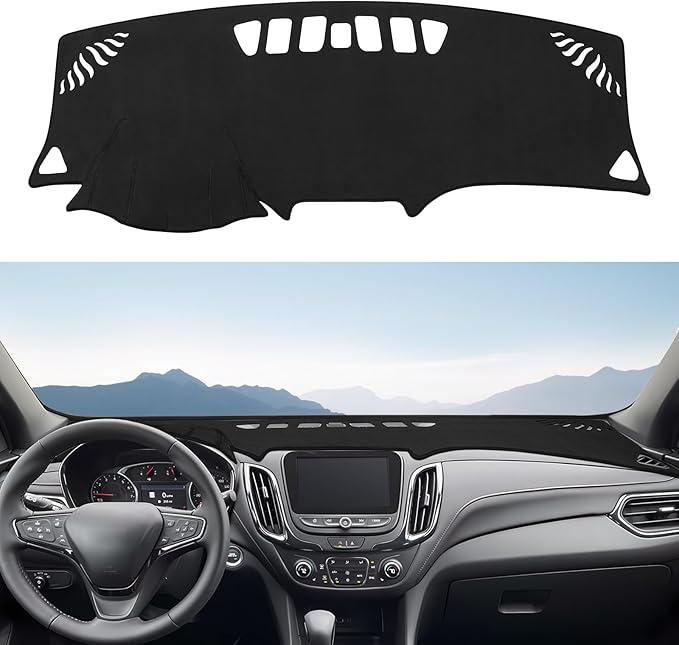 Dashboard Cover Mat Custom Fit for Chevrolet Equinox 2018-2022 Dash Cover Nonslip Dash Mat Protector Sunshade No Glare Black