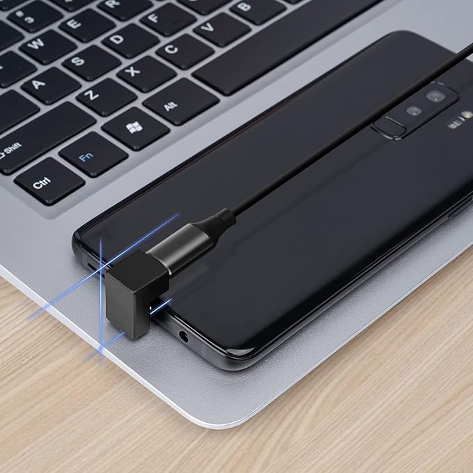 USB C 180 Degree Angled Adapter, U Shape USB C 3.1 Male to Female Type-C Angled High-Speed Data Transfer Connector Compatible for Samsung, MacBook and More