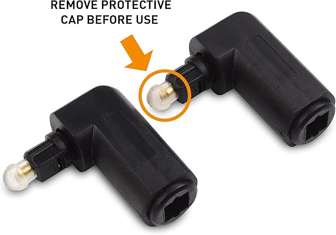 Cable Matters 2-Pack Right Angle Toslink Adapter (Toslink Extension) Male to Female