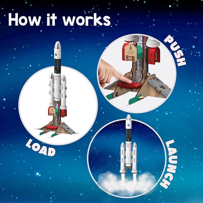 Smartivity Rocket Launcher STEM Kit for Kids 6,7,8,9,10,11,12 Years Old | Build Your Own Rocket and Launcher | Birthday Gift for Smart Kids | DIY Science Toy for Boys & Girls 6-12 Years
