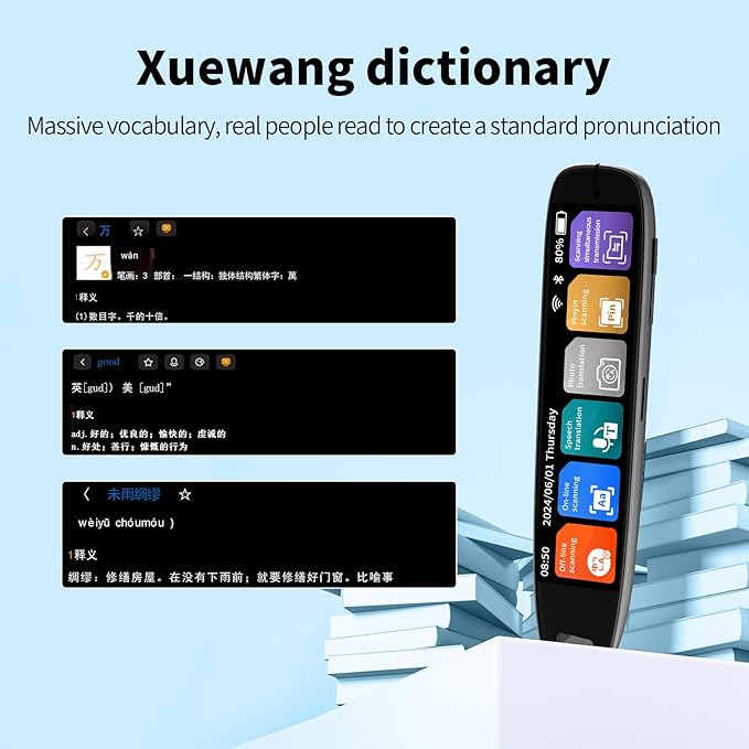 Translation Pen, 142 Language Translation Devices Translator Pen, Text Extract Pen, Pen Scanner for Travel Learning and Reading Disabilities Translation Pen