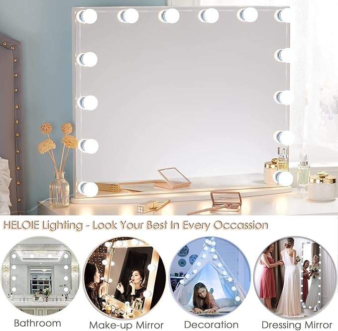 22.6ft Led Vanity Mirror Lights with 14 Dimmable Light Bulbs Makeup Vanity Lights for Big Long Mirror,Mirror Not Included