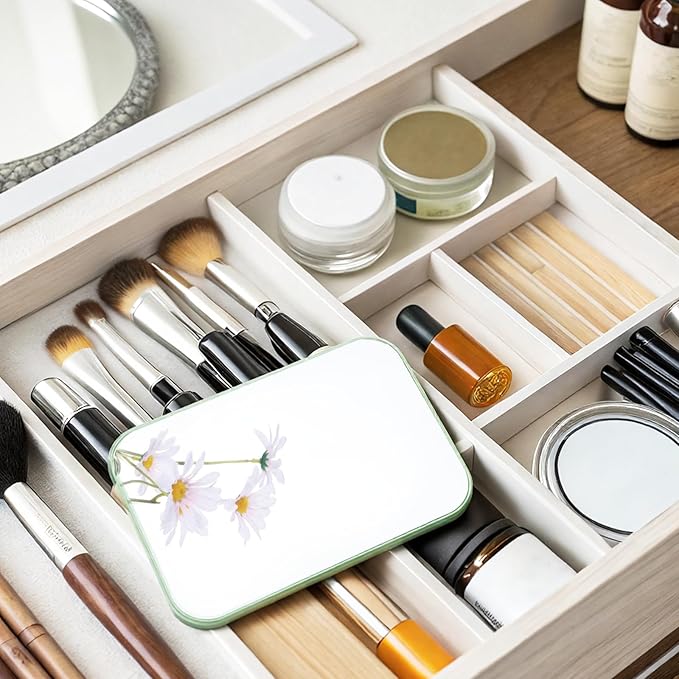 12Pcs Desktop Makeup Mirror 7.87inch Small Vanity Mirror with Stand, 90°Adjustable Portable Foldable Makeup Mirrors for Vanity Table, Office, Travel(4 Color)
