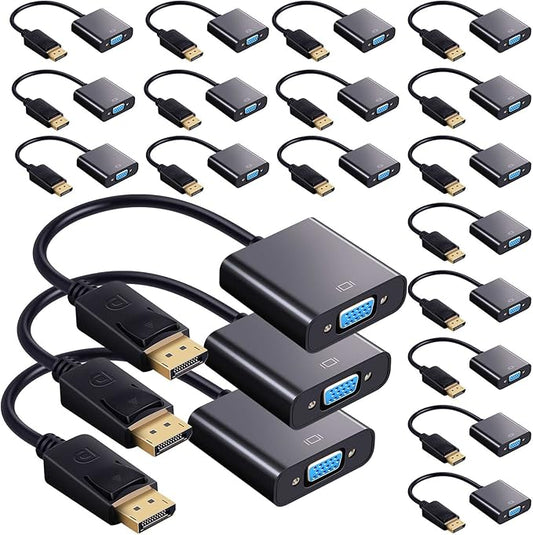 Yunsailing 20 Pack DisplayPort to VGA Adapters Gold Plated Compatible with Laptop Monitor PC Projector