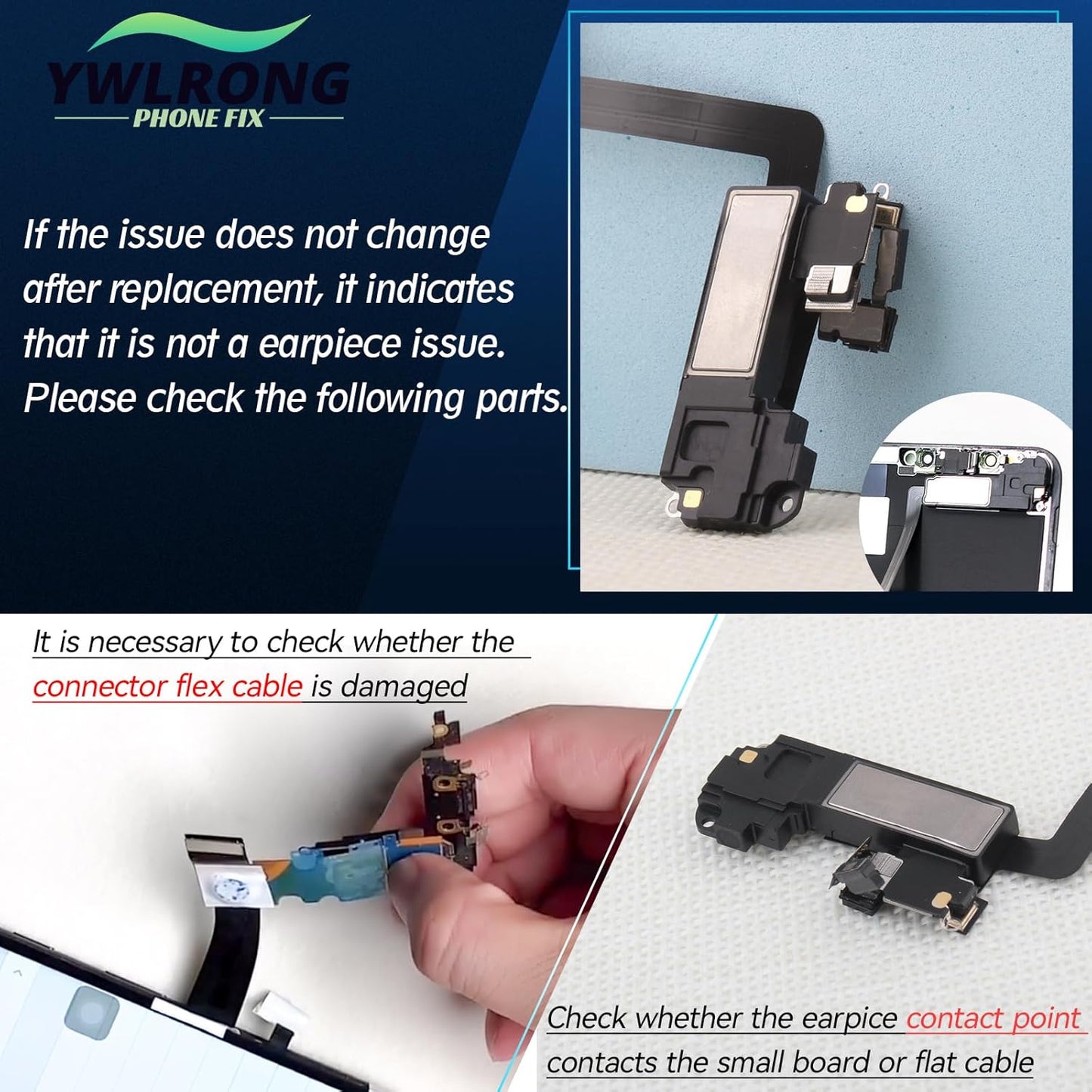 Earpiece Speaker for iPhone 11 Pro, Ear Speaker Replacement for iPhone 11 Pro Speaker Assembly with Light Proximity