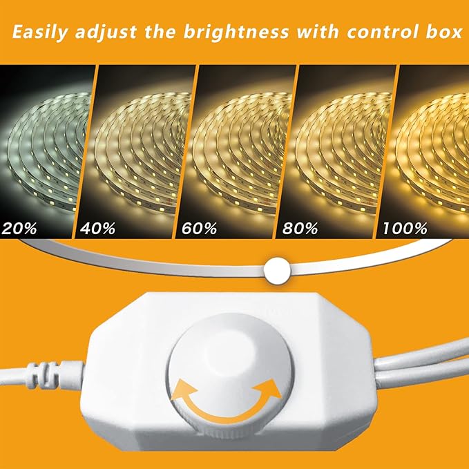 phopollo Warm White LED Strip Lights, 50ft (2 Rolls of 25ft) Dimmable 3000k Warm White Led Light Strip, 900 LEDs Flexible Led Lights for Bedroom, Mirror, Kitchen Decoration